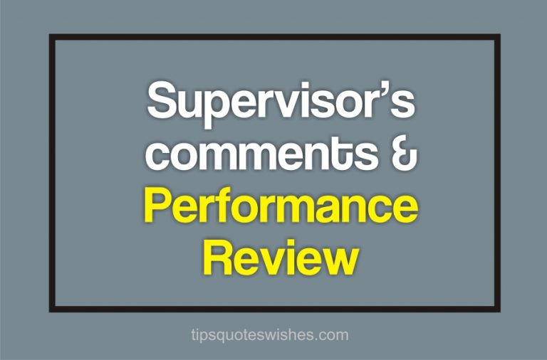 Manager and Supervisor Comments And Recommendations ( 110 Samples Performance reviews, Comments, and Areas of Improvement)