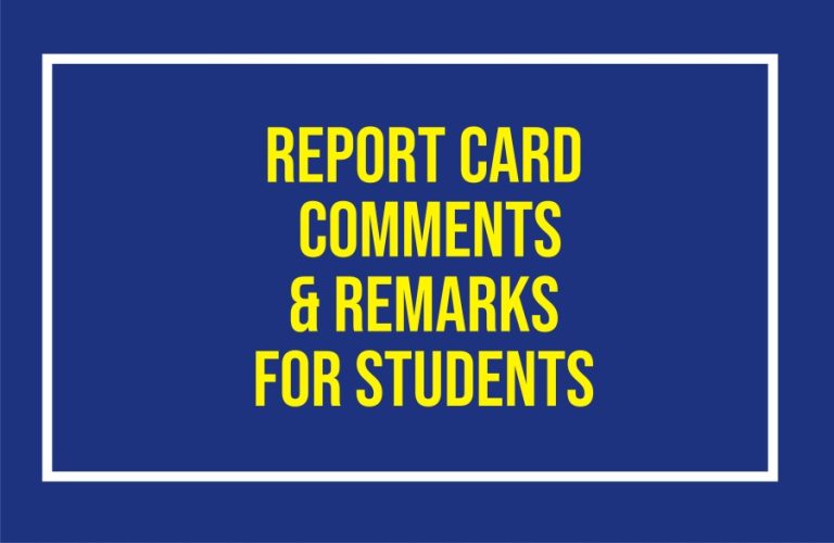 110 Samples Of Quick Report Card Remarks For Students Performance
