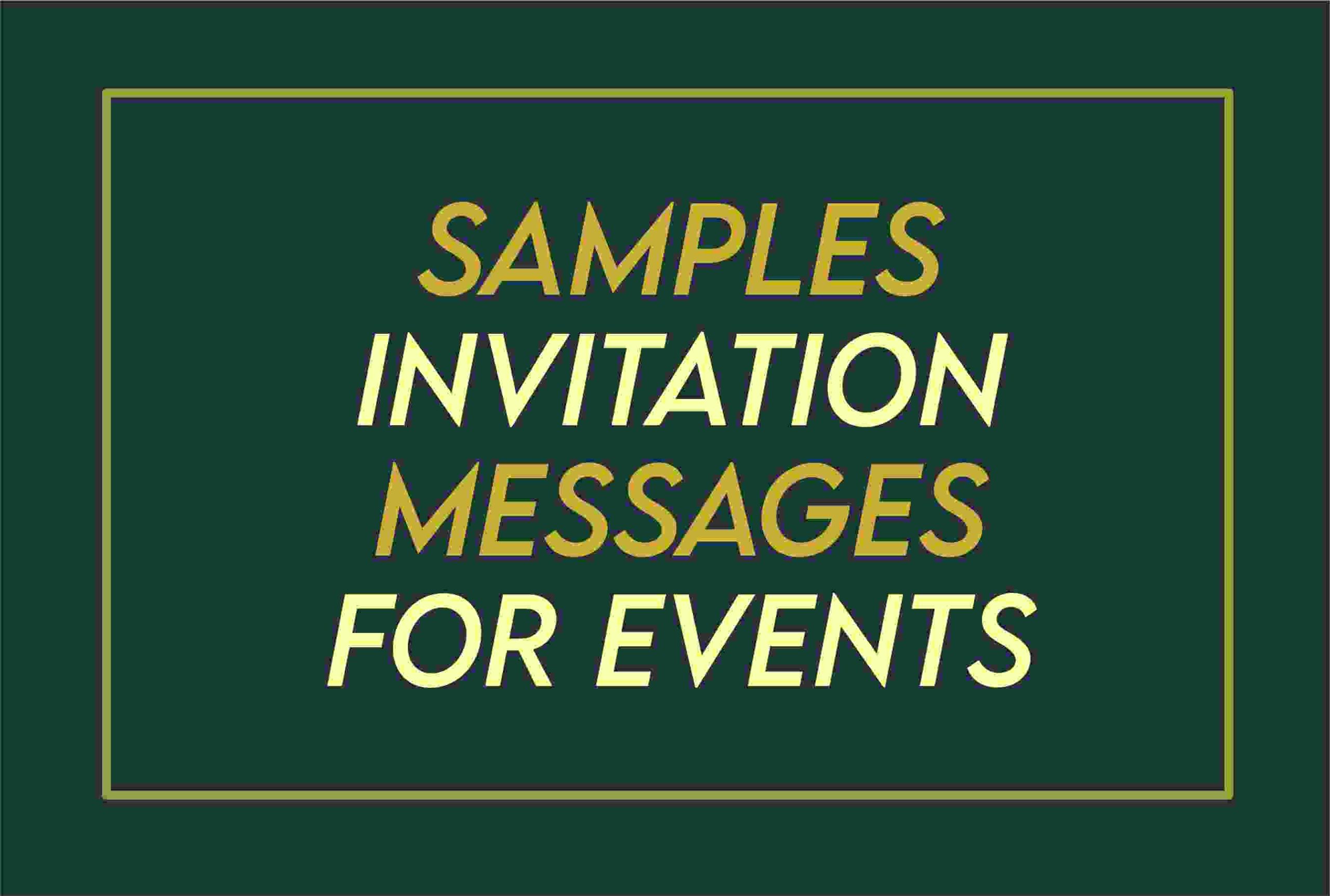 Invitation Message For Event Sample