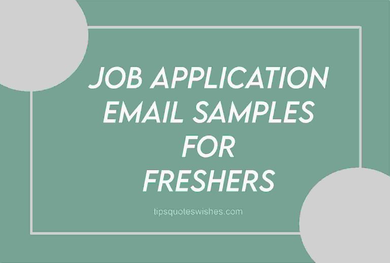 [2023] Simple Job Application Email Sample For Freshers