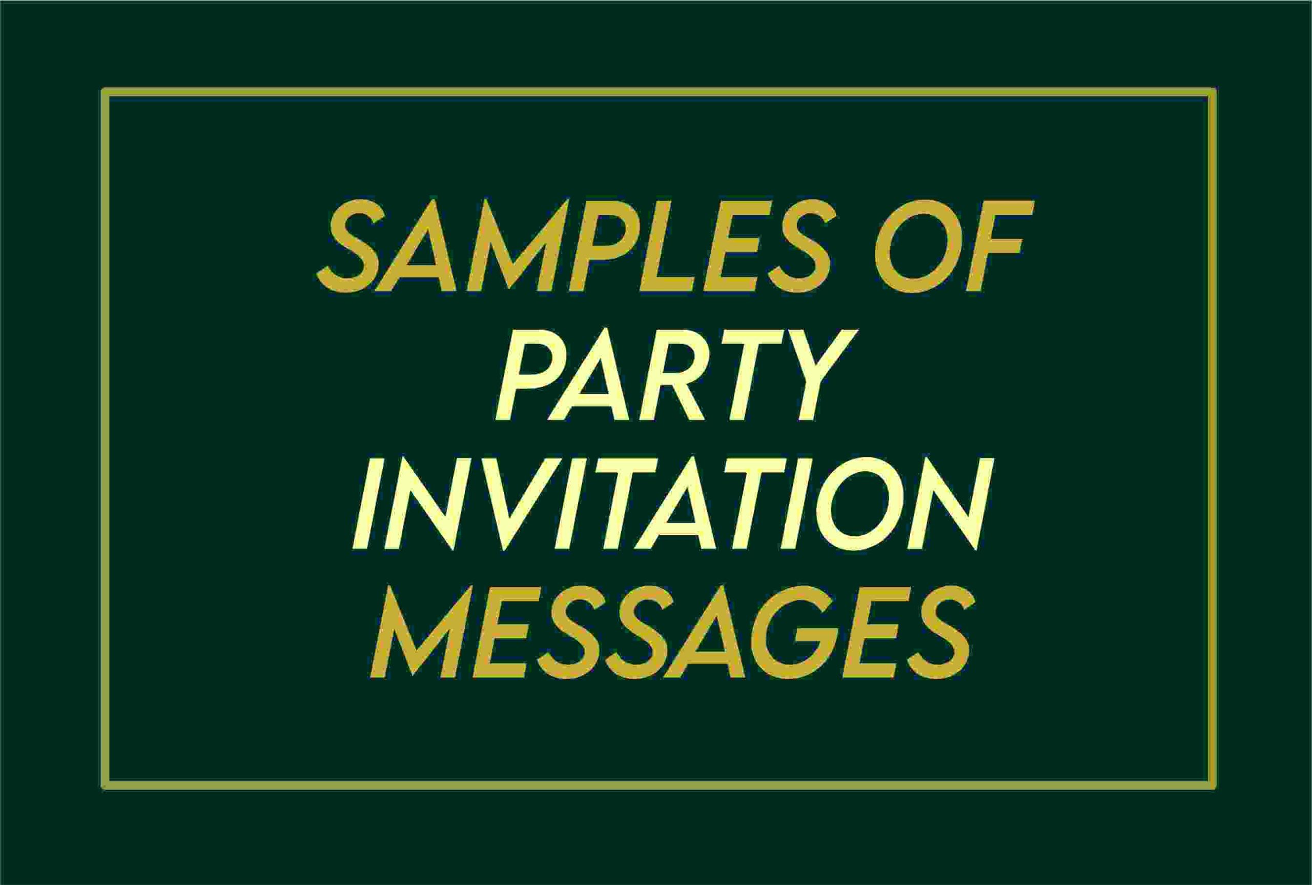 party invitation text message sample