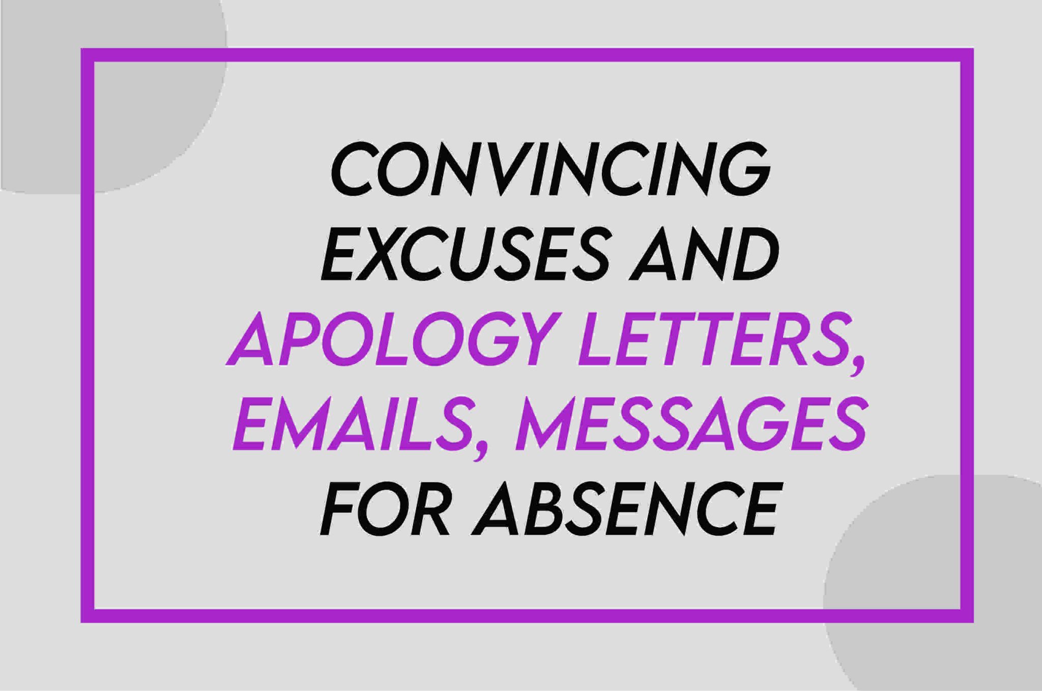 60 Convincing Apologies And Excuse Letter For Not Attending Meeting ...