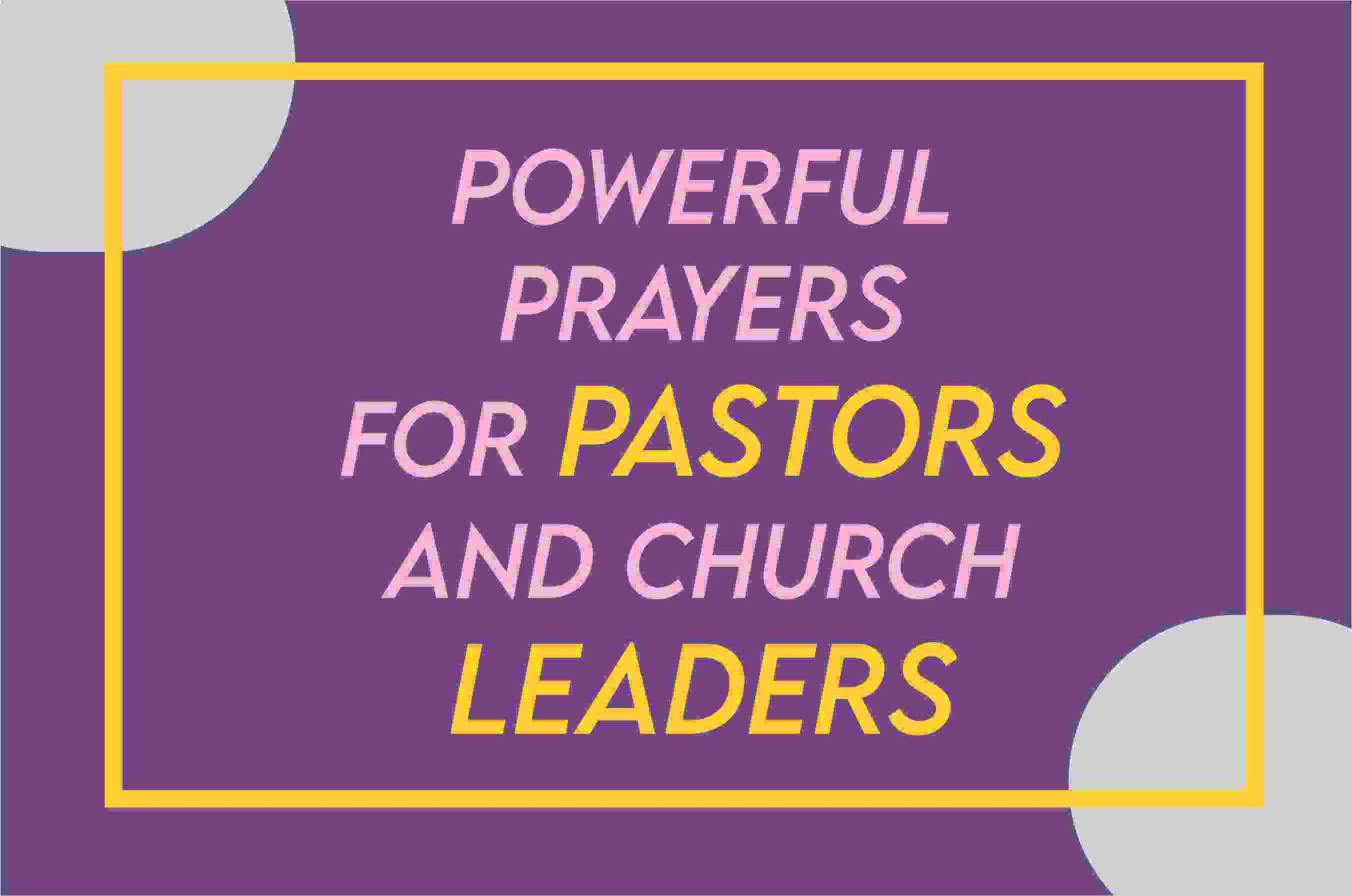 short prayers for pastors