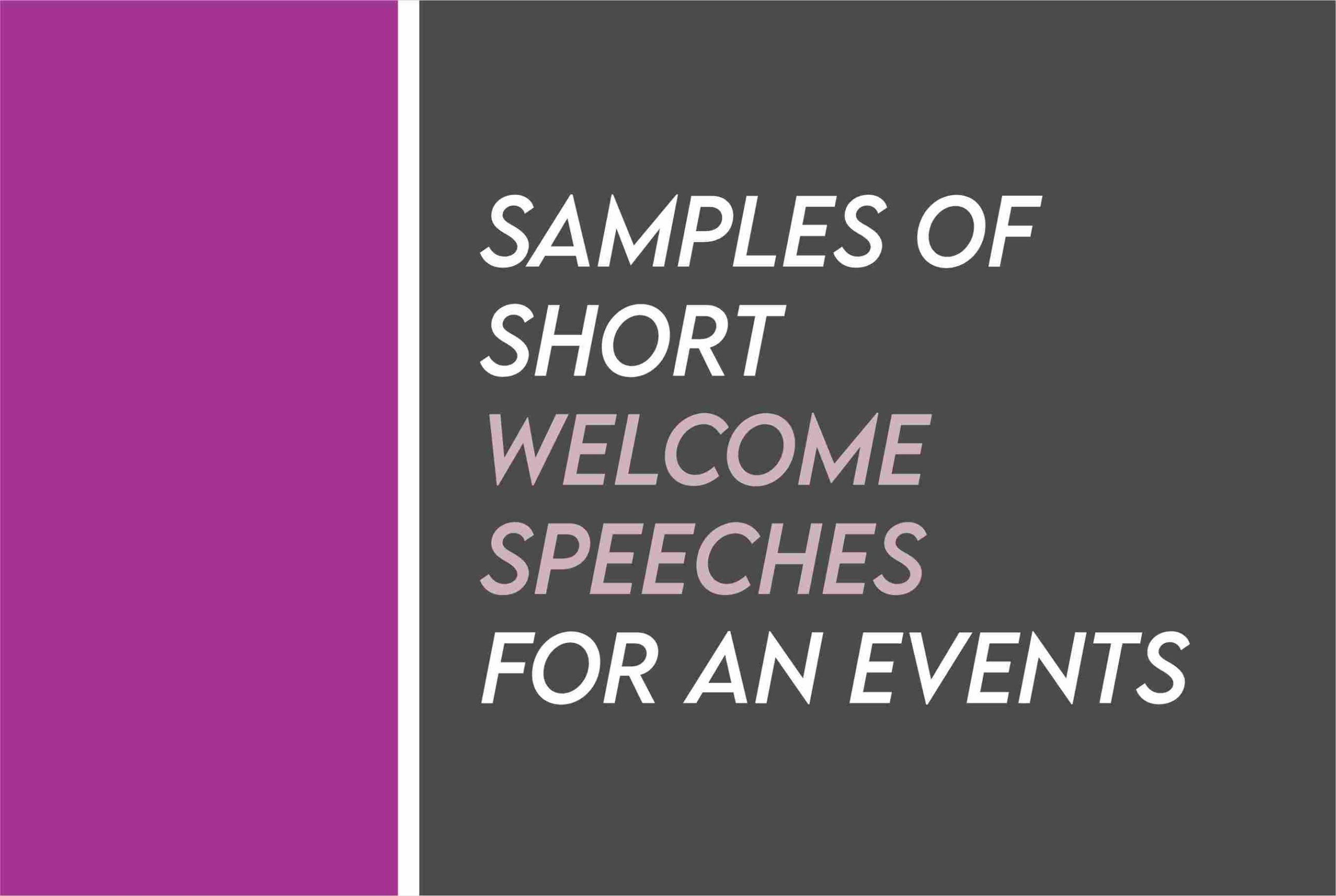 Short Welcome Speech For An Event