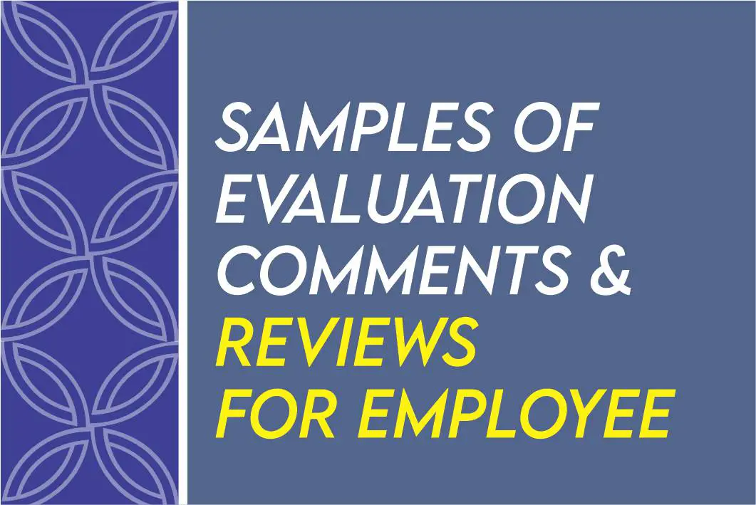Evaluation Comments For Employees